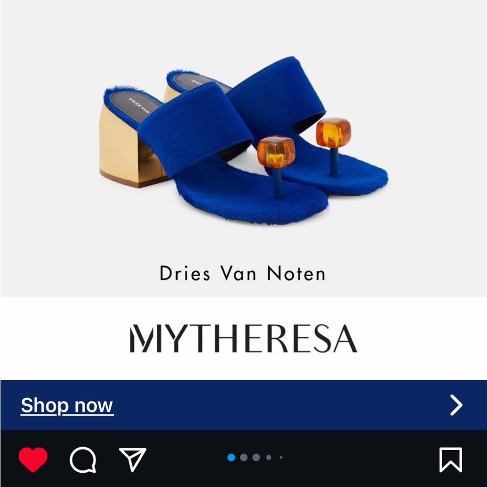 ISO DRIES VAN NOTEN BLUE PONY HAIR/ SUEDE Mule 38.5 or 39.